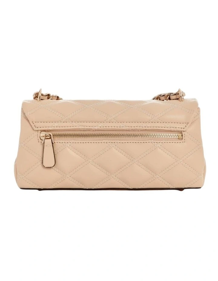 Tamsin Convertible Crossbody Flap Bag in Beige image 3