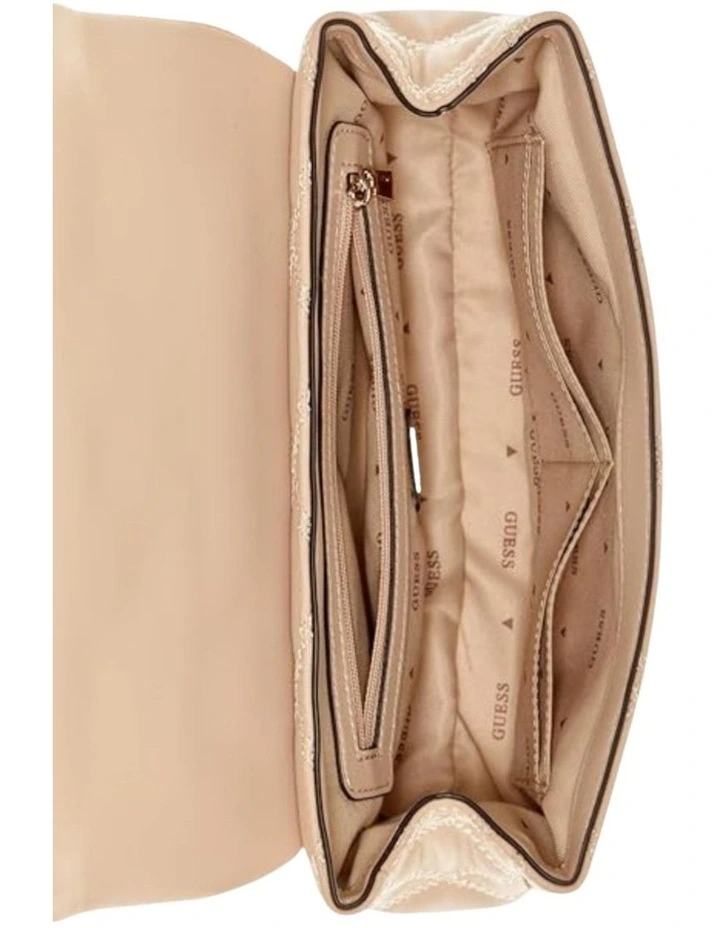 Tamsin Convertible Crossbody Flap Bag in Beige image 4