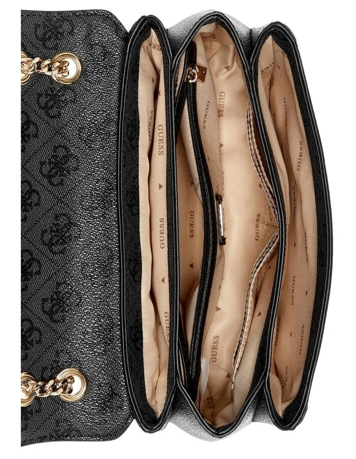 Noelle Convertible Crossbody Flap Bag in Black image 4