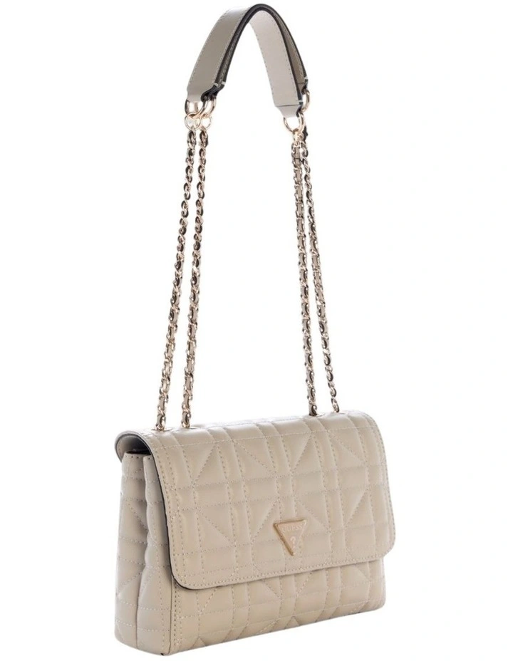 Edita Convertible Crossbody Flap Bag in Beige image 2