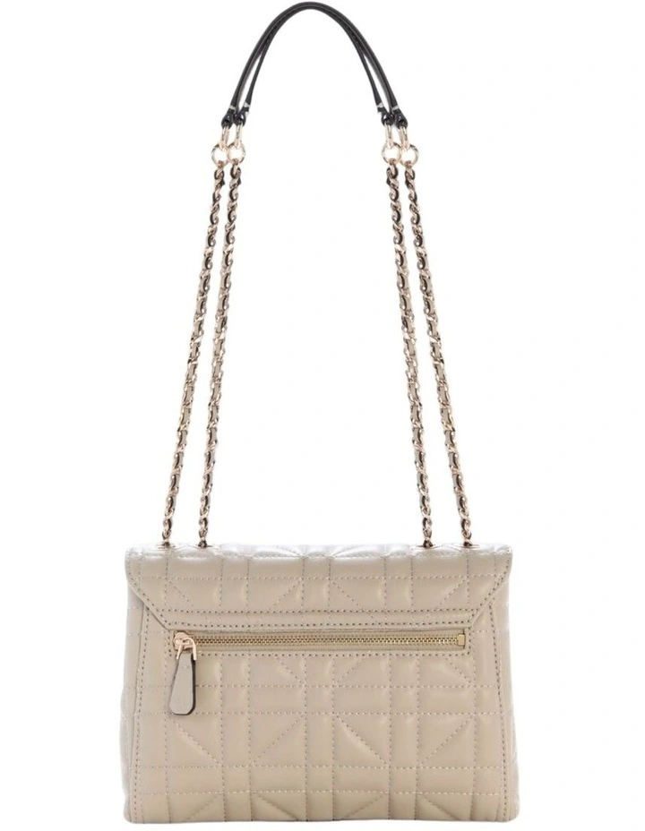 Edita Convertible Crossbody Flap Bag in Beige image 3