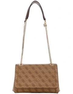 Noelle Convertible Crossbody Flap Bag in Brown