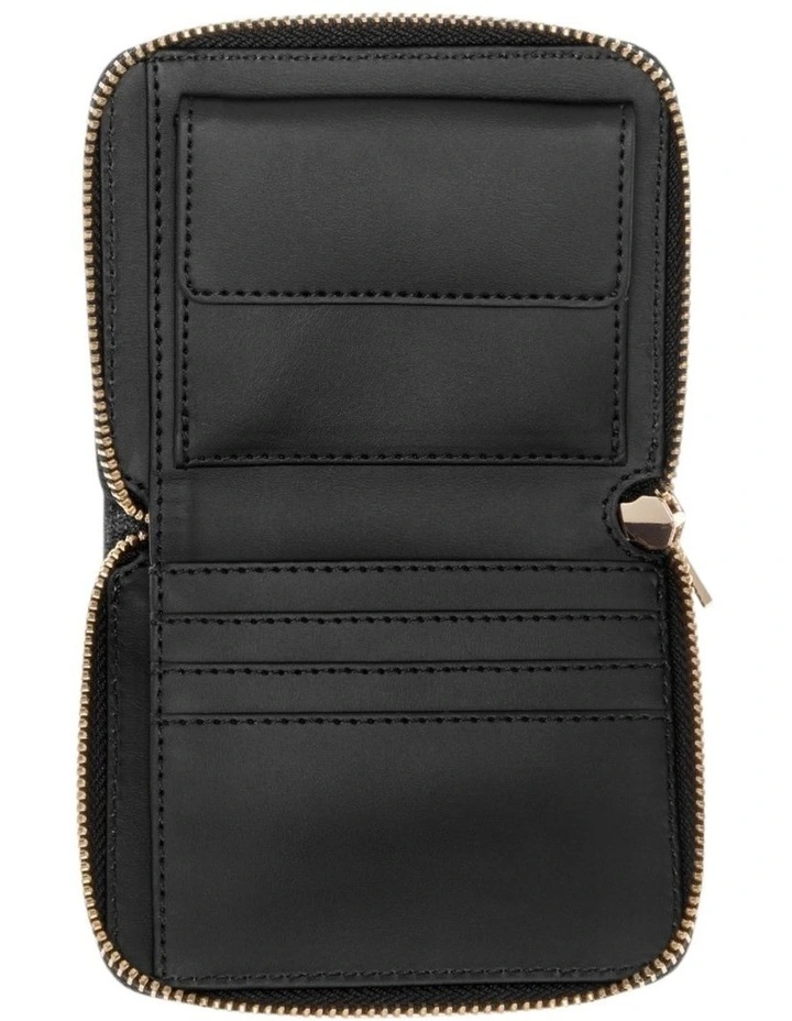 Laurel Small Zip Around Wallet in Black image 3