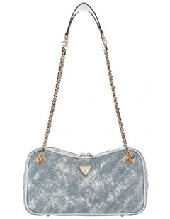 Giully II Shoulder Satchel Bag in Metallic Denim