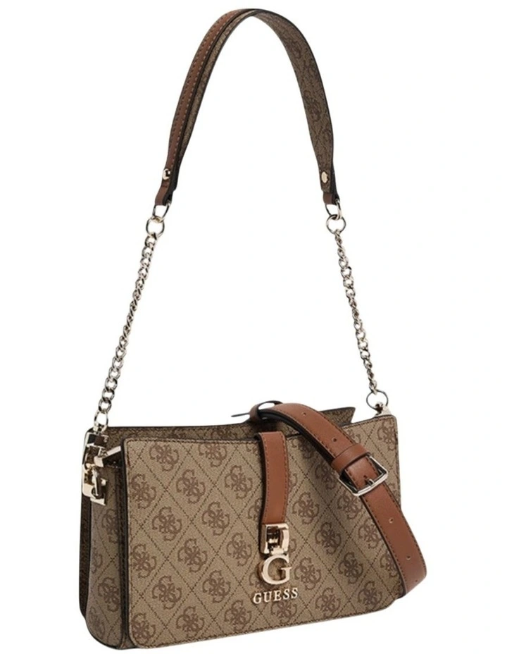 Zamira Top Zip Shoulder Bag in Latte Logo image 3