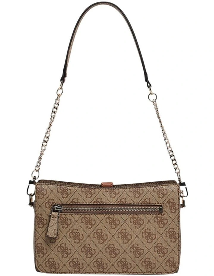 Zamira Top Zip Shoulder Bag in Latte Logo image 4