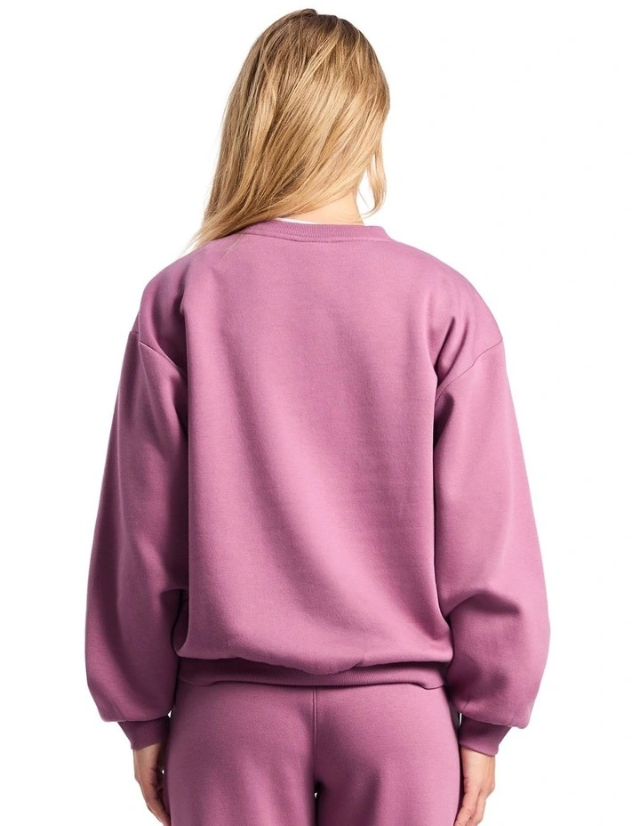 R Logo Fleece Womens Crew - Tulipwood image 2
