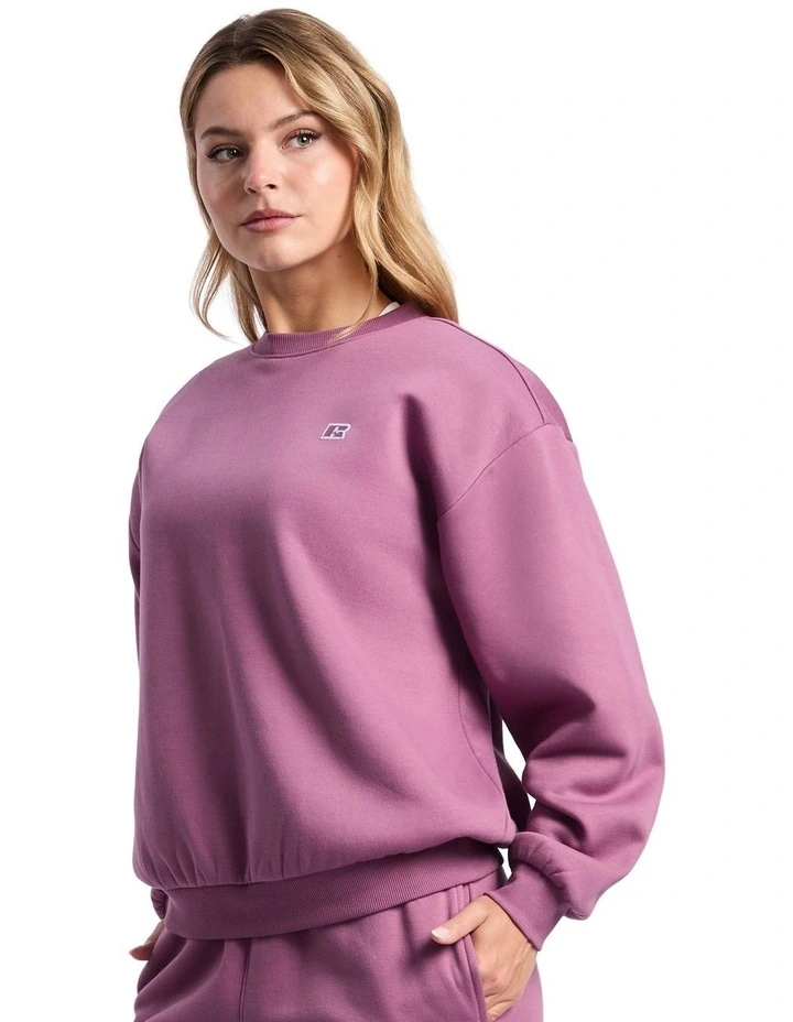 R Logo Fleece Womens Crew - Tulipwood image 3