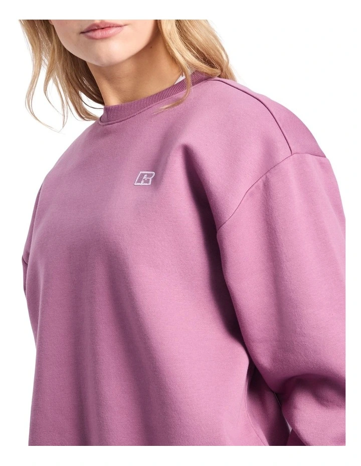 R Logo Fleece Womens Crew - Tulipwood image 5