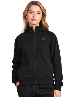 R Logo Trucker Zip Through Womens Jacket - Black