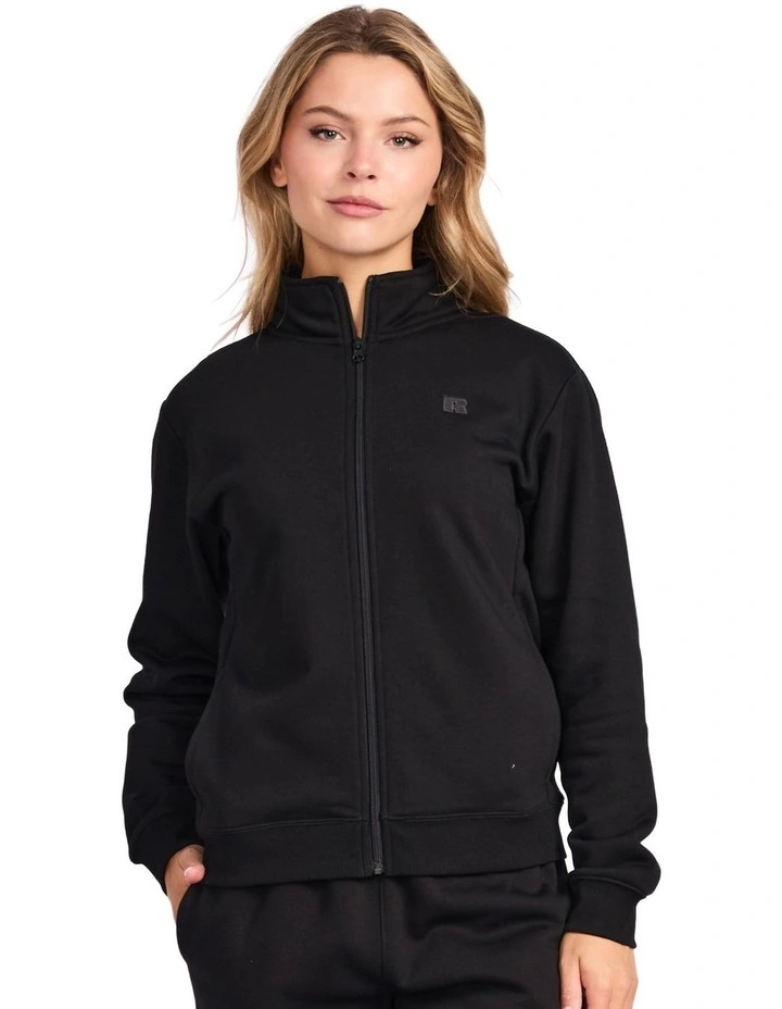 R Logo Trucker Zip Through Womens Jacket - Black image 1