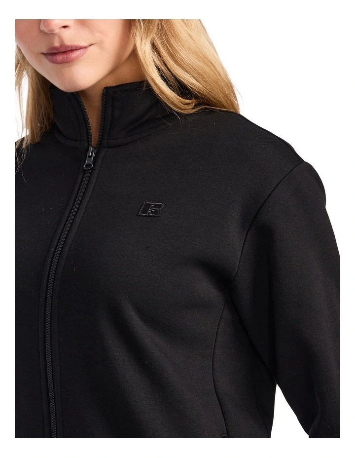 R Logo Trucker Zip Through Womens Jacket - Black image 4