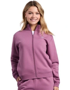 R Logo Trucker Zip Through Womens Jacket - Tulipwood