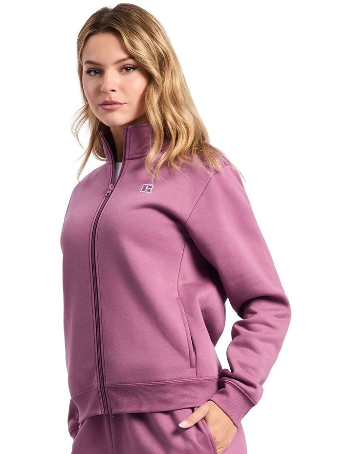 R Logo Trucker Zip Through Womens Jacket - Tulipwood image 3