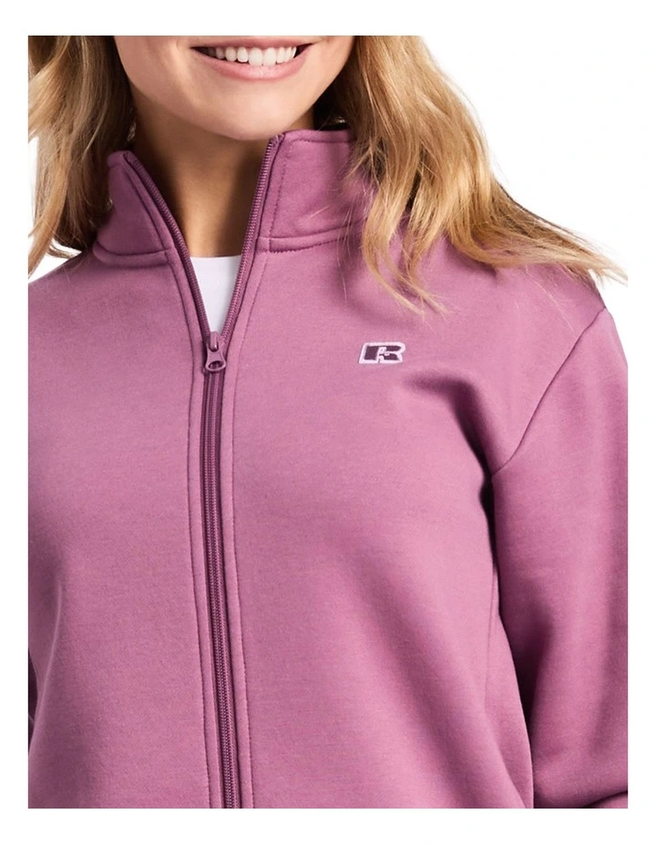 R Logo Trucker Zip Through Womens Jacket - Tulipwood image 5