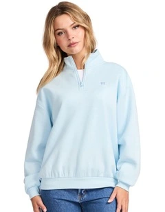 R Logo Women's Quarter Zip - Blue Breeze