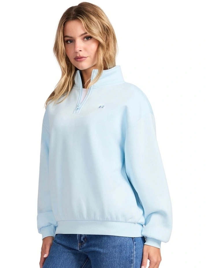 R Logo Women's Quarter Zip - Blue Breeze image 3