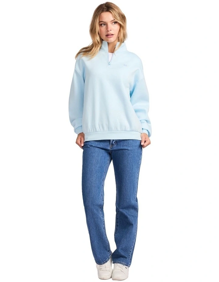 R Logo Women's Quarter Zip - Blue Breeze image 4