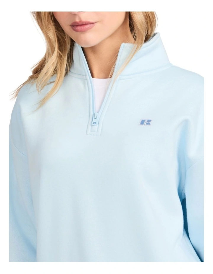 R Logo Women's Quarter Zip - Blue Breeze image 5