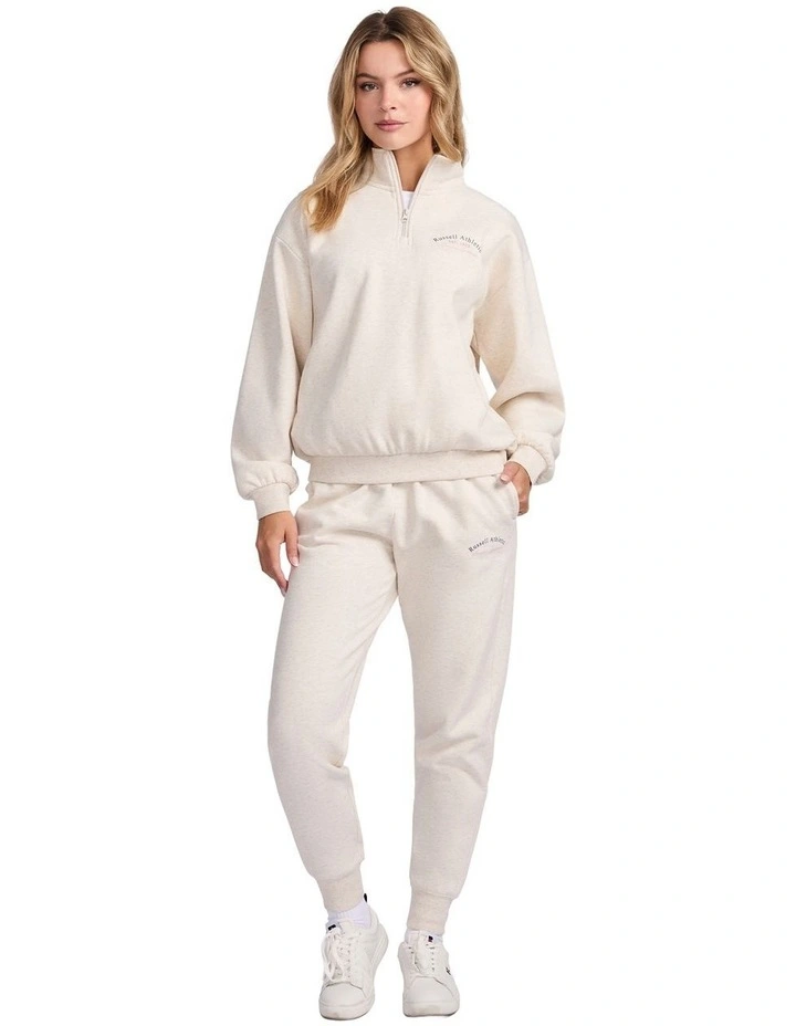 May Cuff Womens Trackpant - Oat Marle image 4