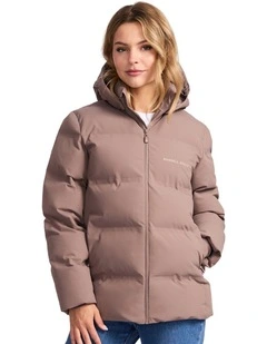 May Womens Puffer Jacket - Mushroom Brown