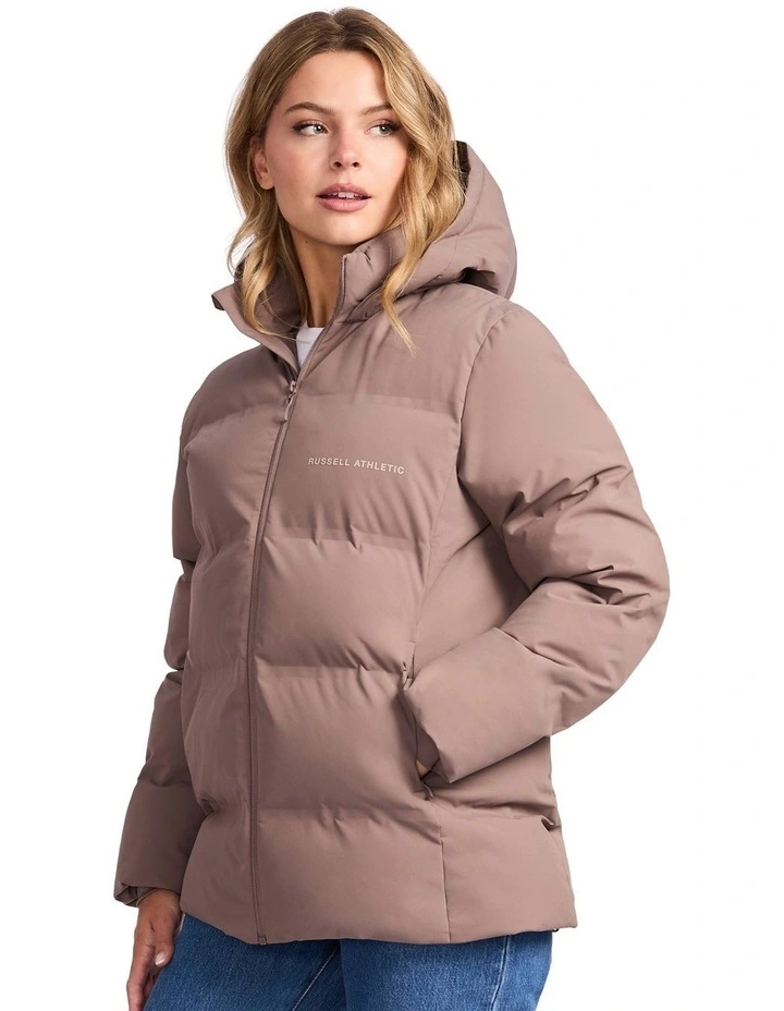May Womens Puffer Jacket - Mushroom Brown image 3