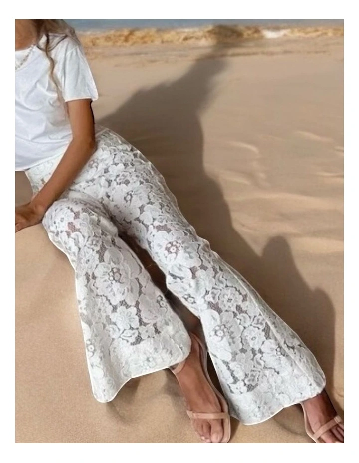 Jen Lace Pants in White image 2