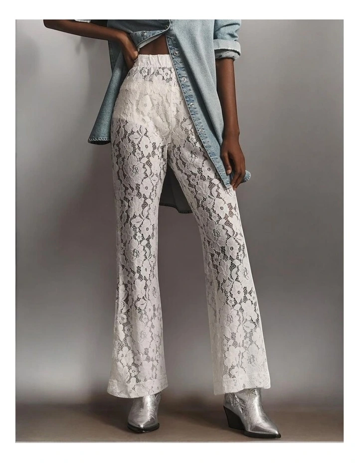 Jen Lace Pants in White image 3