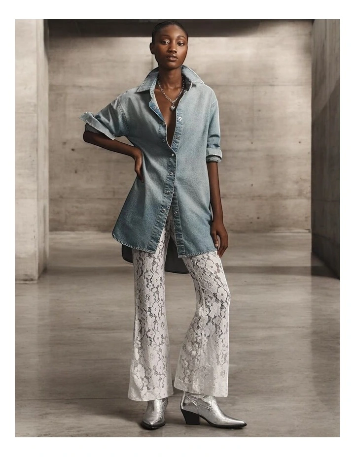 Jen Lace Pants in White image 4