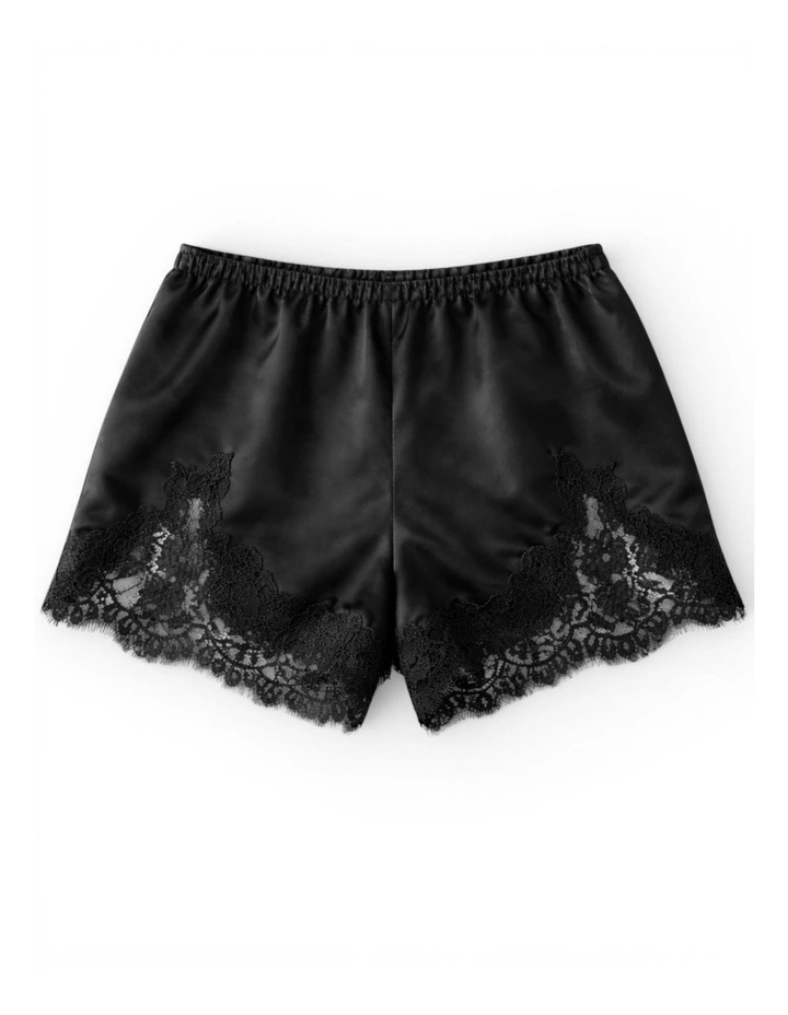 Lyra Lace Trim Shorts in Black image 3