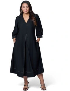 Midnight Muse Midi Shirt Dress