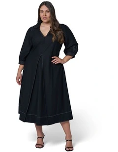 Midnight Muse Midi Shirt Dress