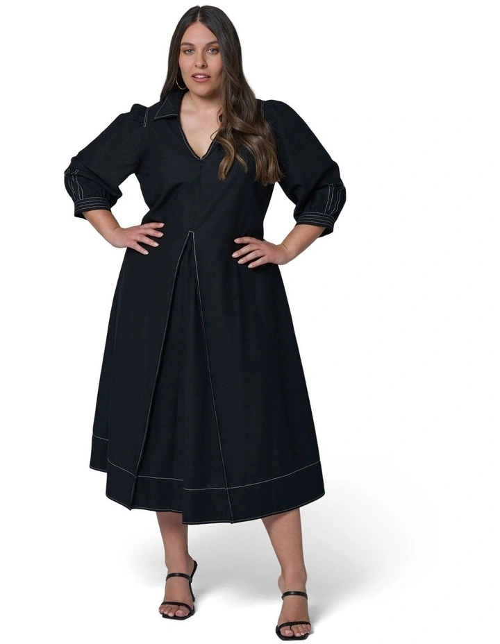 Midnight Muse Midi Shirt Dress image 4