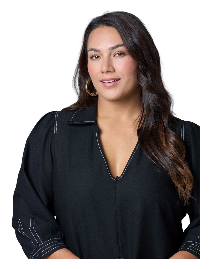 Midnight Muse Midi Shirt Dress image 6