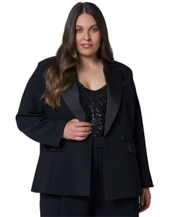 Fired Up Satin Trim Blazer