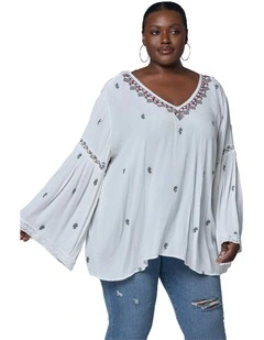 Sandstone Embroidered Blouse