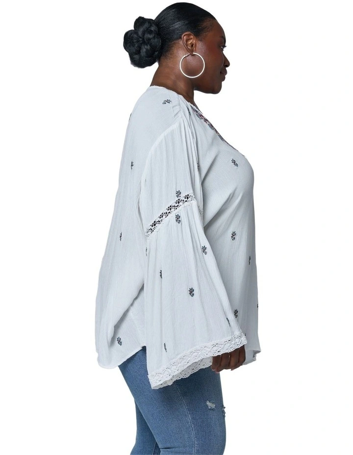 Sandstone Embroidered Blouse image 3