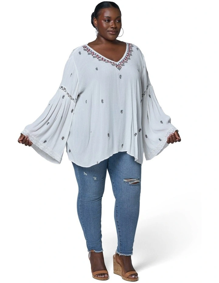 Sandstone Embroidered Blouse image 4