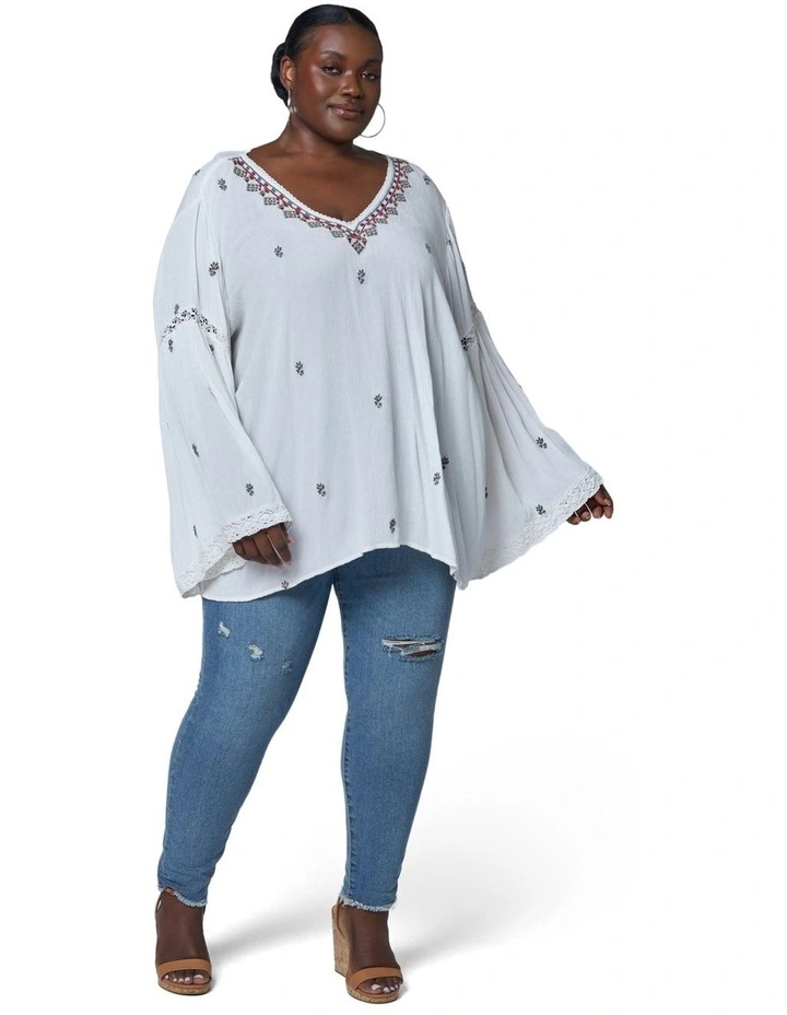 Sandstone Embroidered Blouse image 5