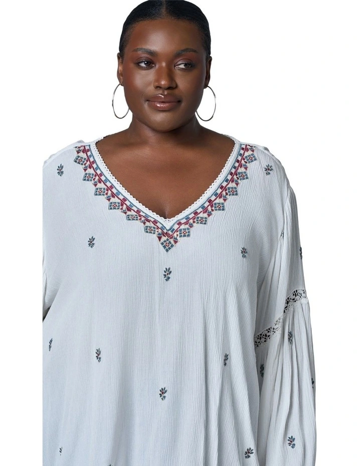 Sandstone Embroidered Blouse image 6