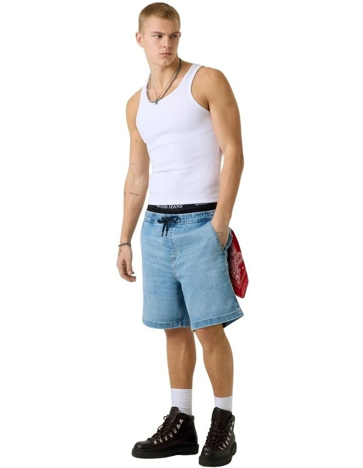 Guess Jeans Jogger Denim Shorts in Blue image 1