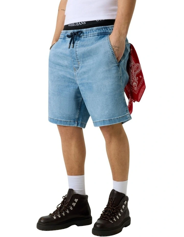 Guess Jeans Jogger Denim Shorts in Blue image 2