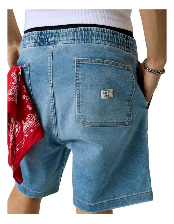 Guess Jeans Jogger Denim Shorts in Blue image 4