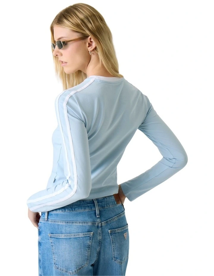 Guess Jeans 81 Star Baby Long Sleeve T-Shirt in Light Blue image 3