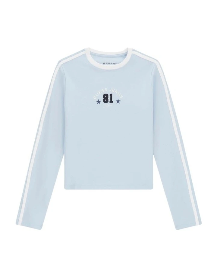 Guess Jeans 81 Star Baby Long Sleeve T-Shirt in Light Blue image 5