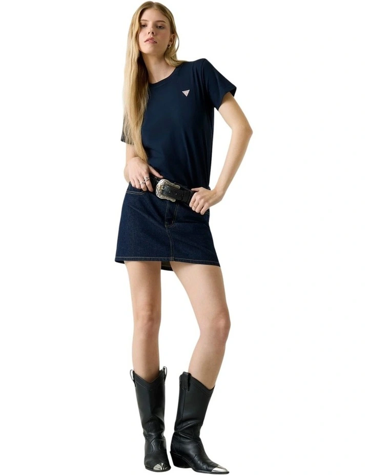 Mini Triangle Short Sleeve Logo Tee in Blue image 3