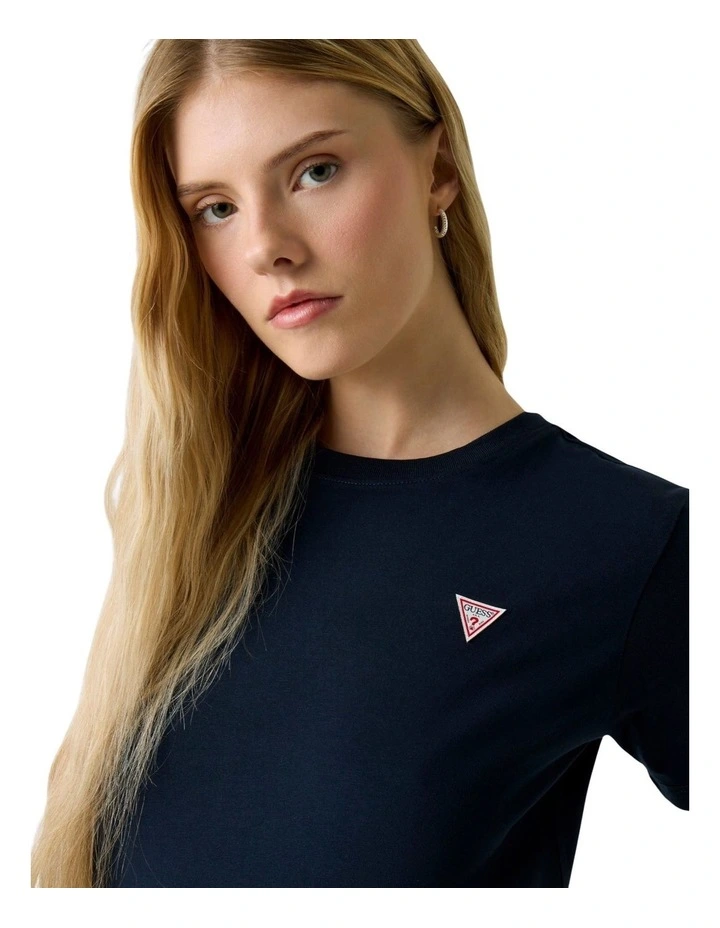 Mini Triangle Short Sleeve Logo Tee in Blue image 4