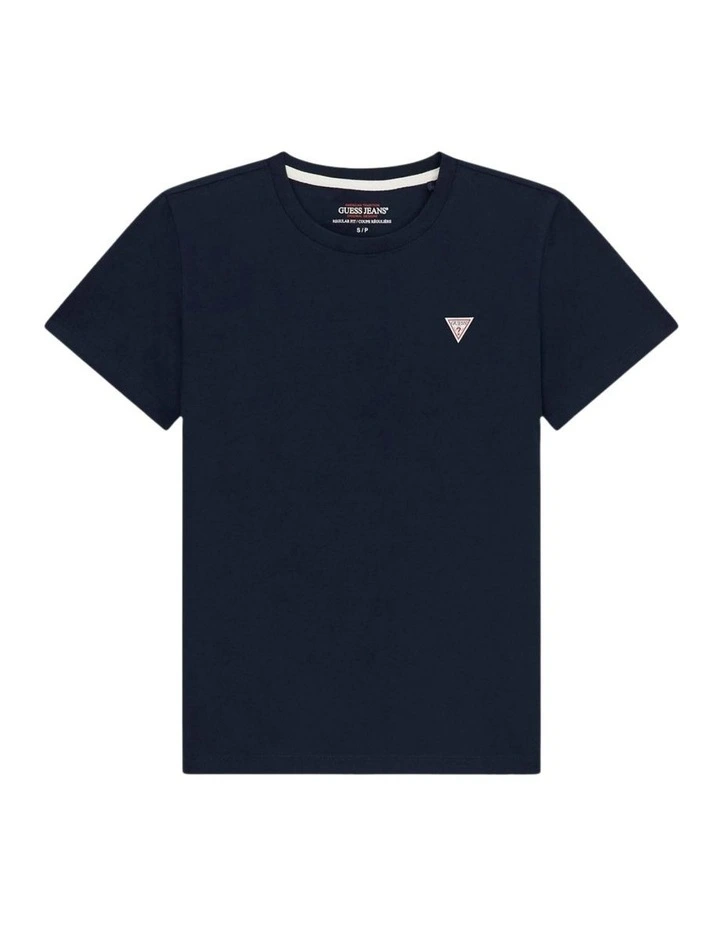 Mini Triangle Short Sleeve Logo Tee in Blue image 5