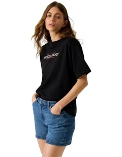 Oversized American Tradition T-Shirt in Black
