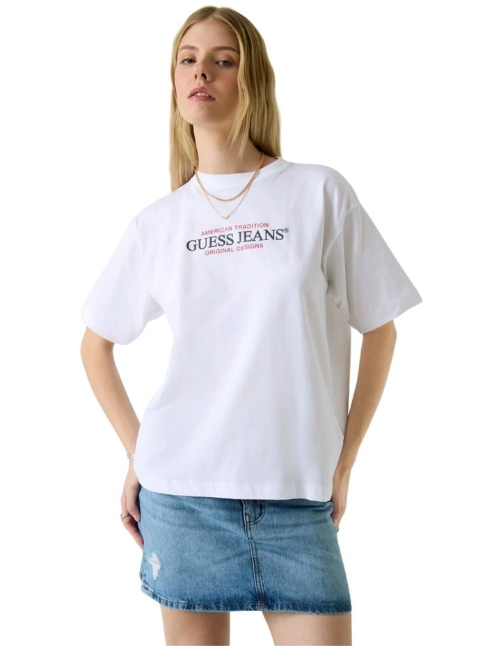 Oversized American Tradition T-Shirt in White image 1